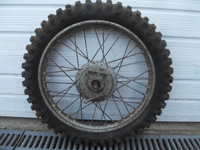 British / European Motorcycle / Motorbike Front Wheel with Brake Plate.