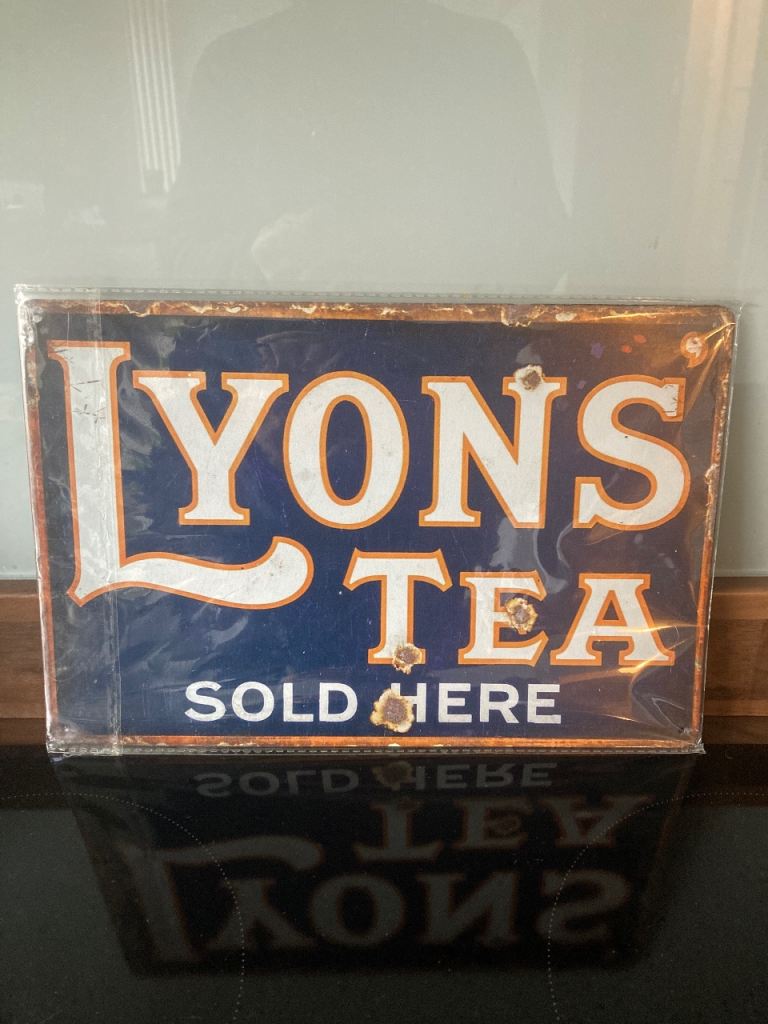 NEW Metal advertising sign - Lyon’s tea