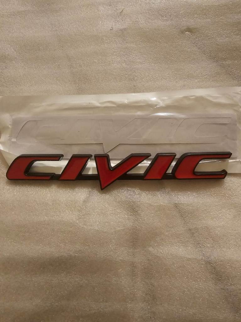Honda Civic boot badge - Red Funky Rare - New