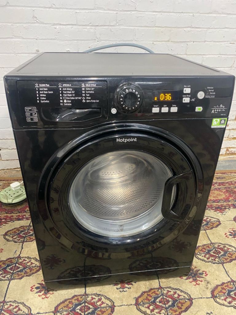 🚚Beautiful Hotpoint Black 9KG Washing Machine