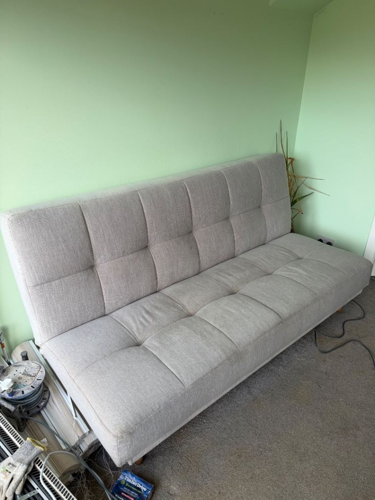 John Lewis Linear Medium 2 Seater Sofa Bed, Light Leg, Topaz Natural