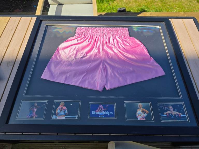 Ebanie Bridges signed framed shorts