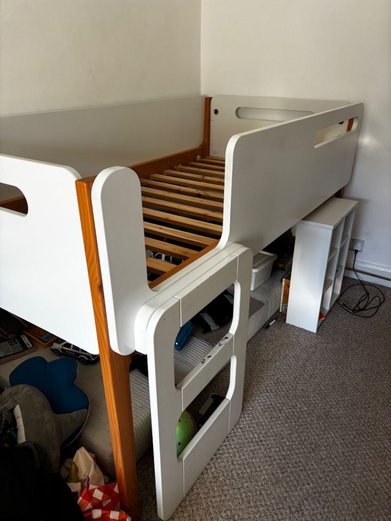 MADE. COM White Wooden Mid Sleeper Bed Frame – Good Condition