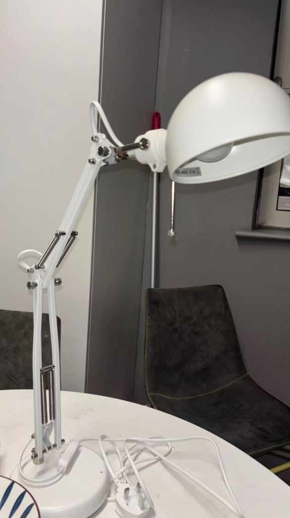 White Adjustable Desk Lamp - Good Condition