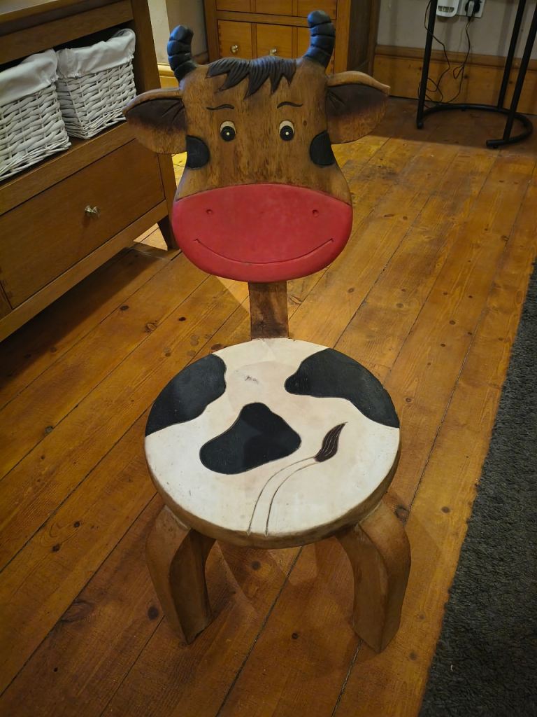 Kids Chair with Cow Design