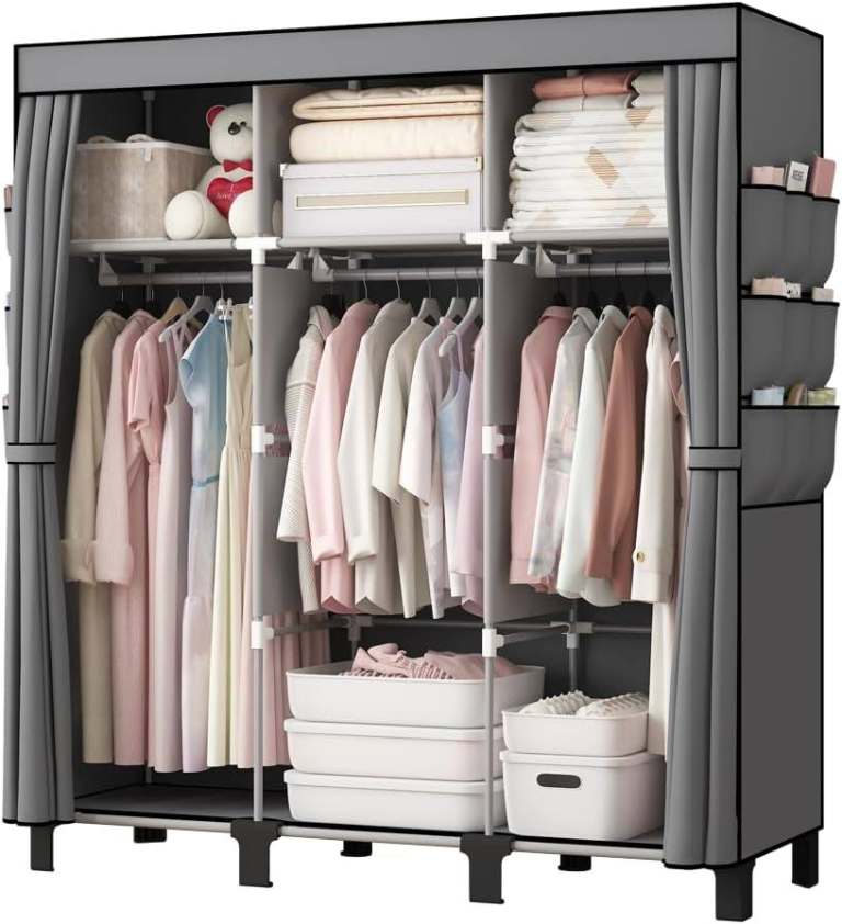 new in packaging - Portable Fabric Wardrobe, 130x45x170cm Grey