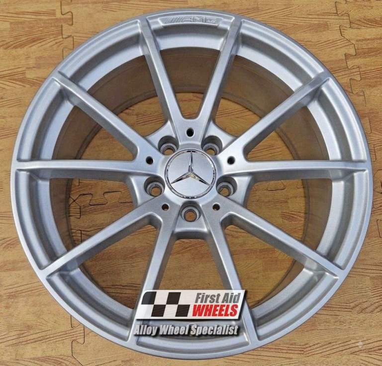 R535S Swap MERCEDES C63 S205 ESTATE 4x 18'' GENUINE AMG BRIGHT SILVER ALLOY WHEELS