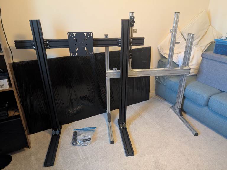 Black GT Omega Monitor Stand Plus 5M Extra 8040 Aluminium Profile 