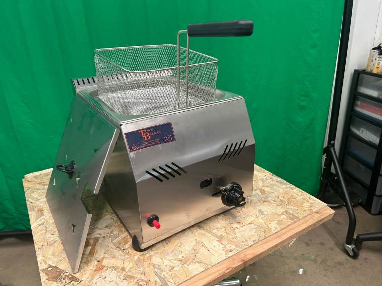 TurcoBazaar LPG Chip Fryer Commercial Single Basket Chip Fryer 5 Liter