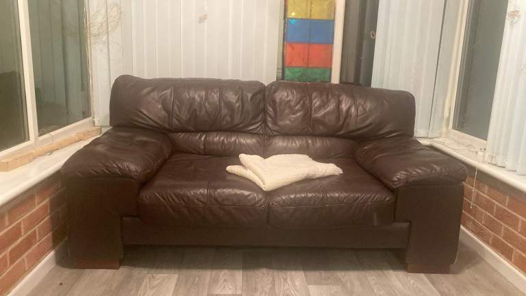 Brown leather Sofa 
