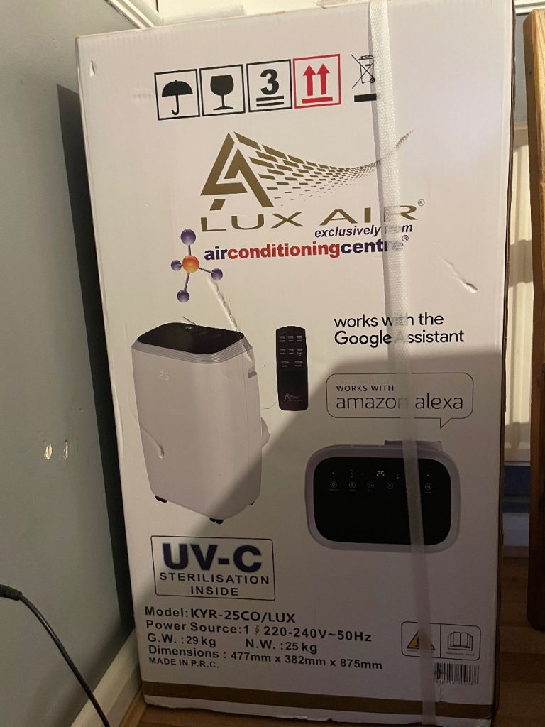 Lux Air KYR-25CO/LUX 9000 BTU Portable AC – NEW & UNUSED – WiFi, UV-C