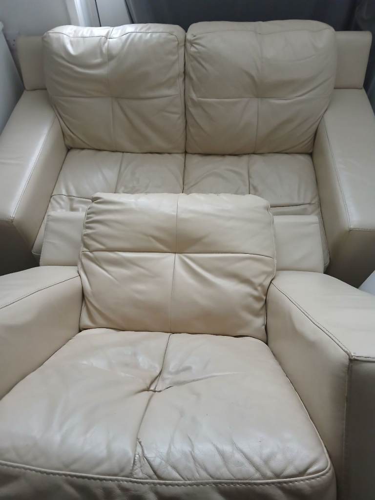 Leather sofa and chair 