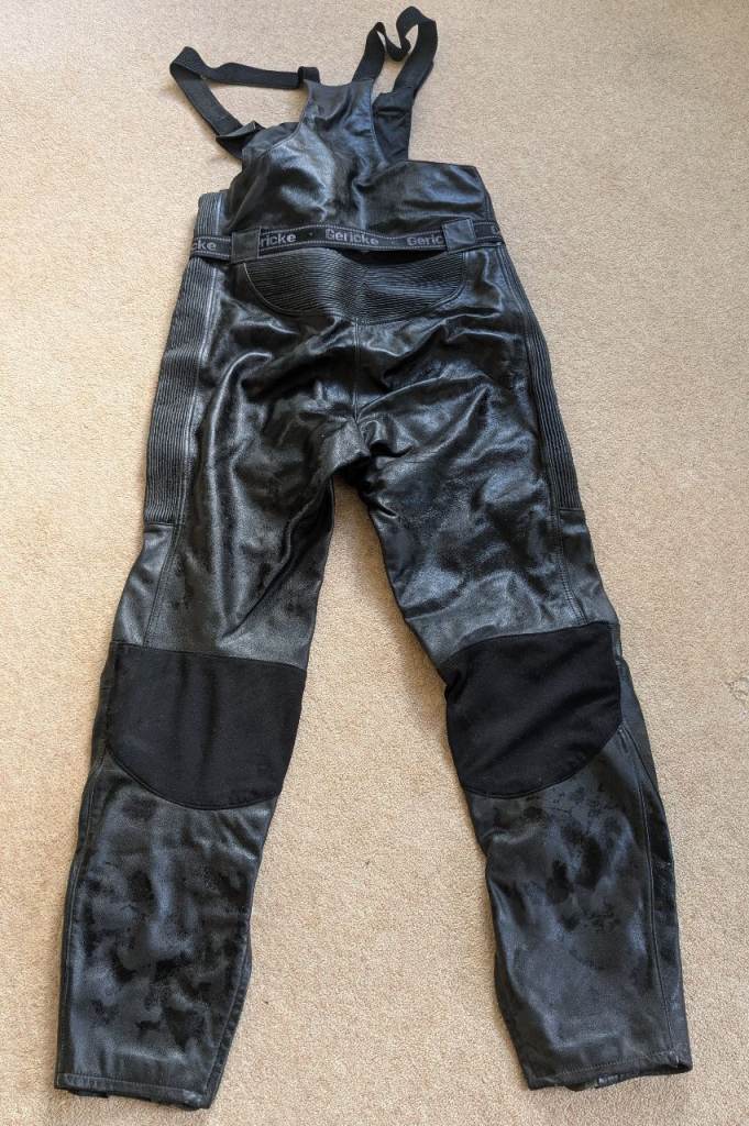 Heine Gericke Black leather salopettes