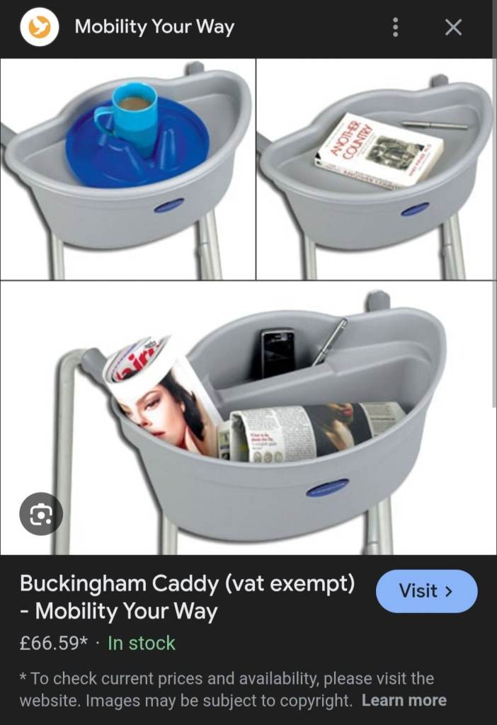 Caddy pot/tray/organizer for walking frames