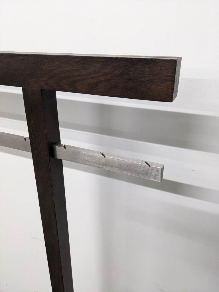 Wooden clothing rail ex flannels display 