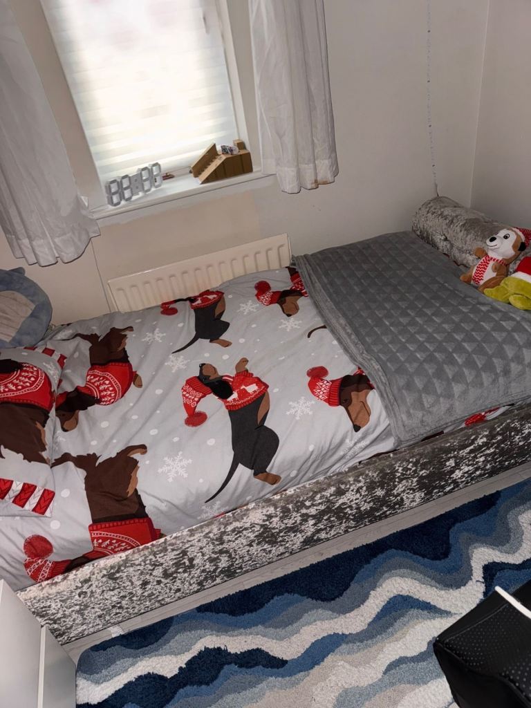 Grey bed frame 