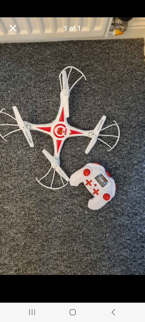White Drone with Remote Control – Good Condition