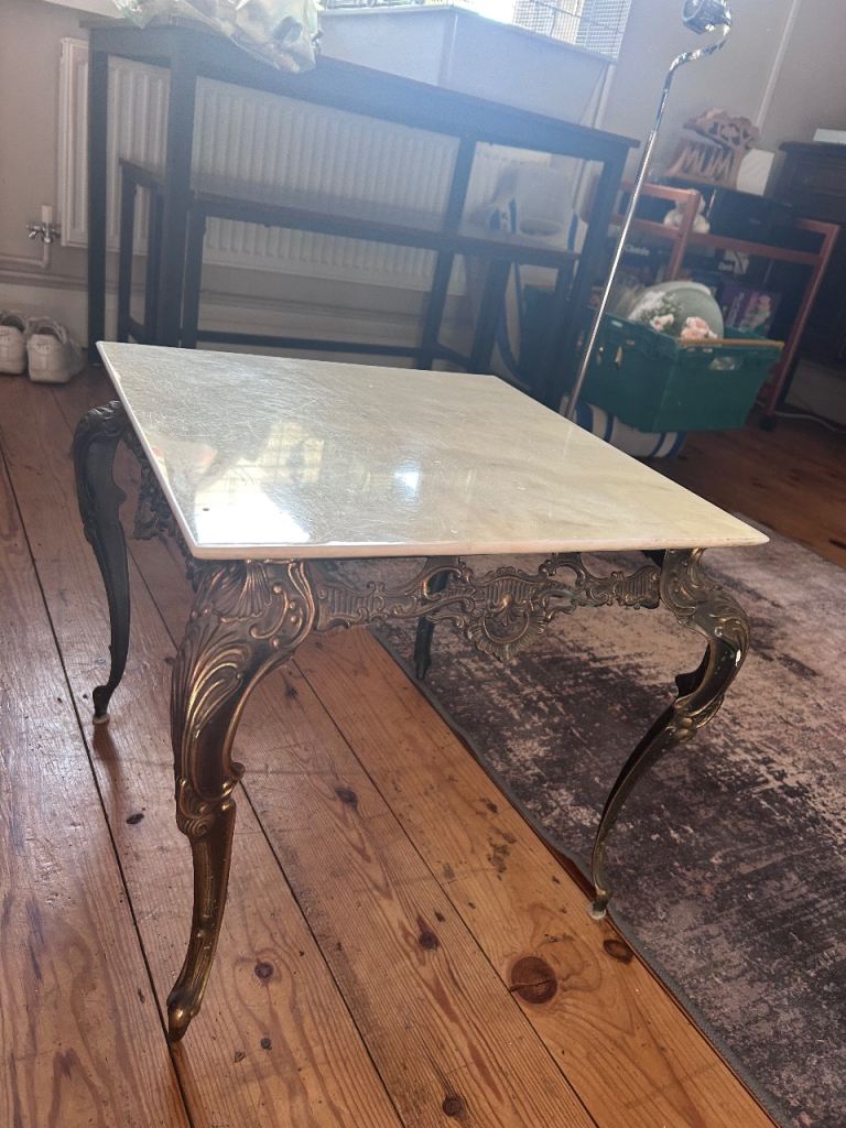 Vintage Italian Marble Top Coffee Table – Good Condition