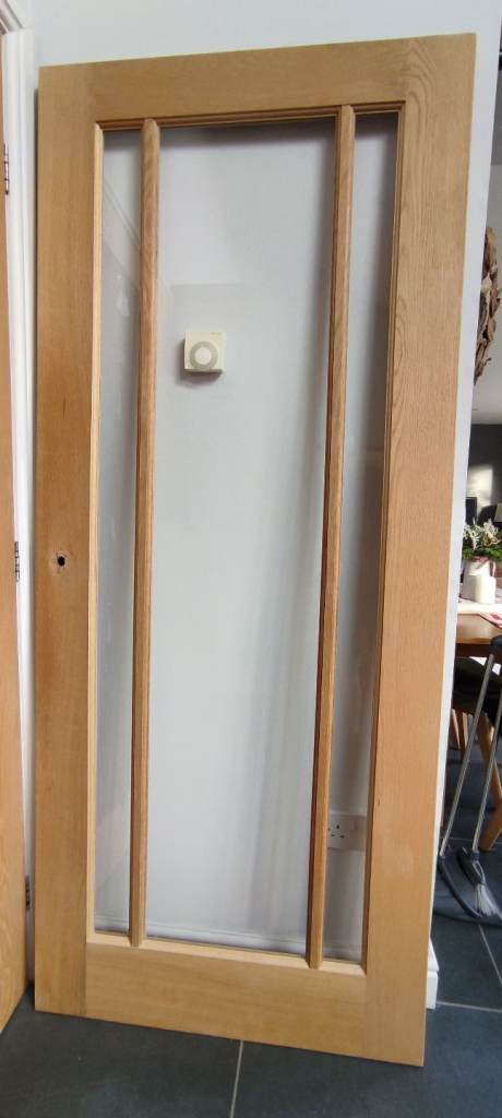 Howdens Worcester Oak 3 panel glazed door 2'9" wide