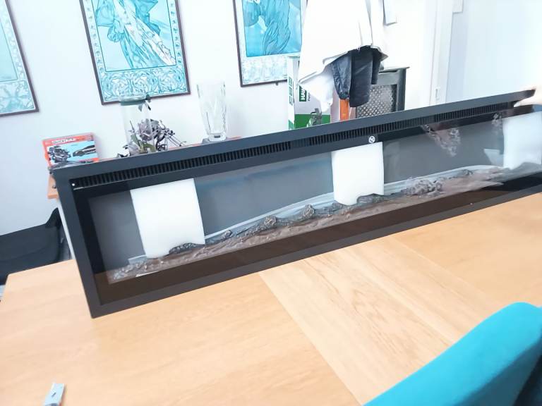 Modern Electric Fireplace Heater – Black