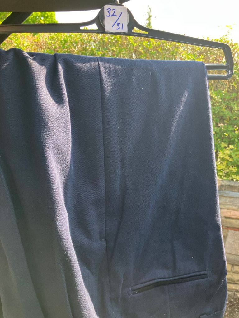 Men's Navy Blue Trousers – Size 32/31, Good Condition