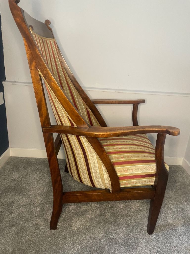 image for Antique Highback armchair - Recently Re-upholstered 