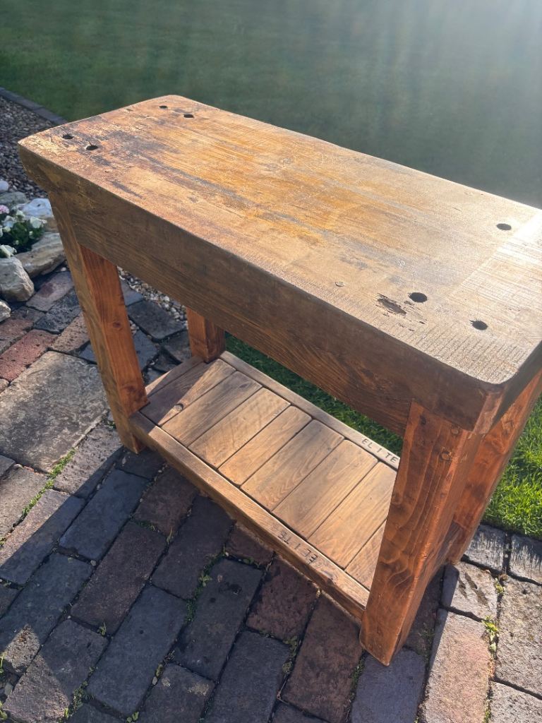 Lovely old vintage butchers block/console table