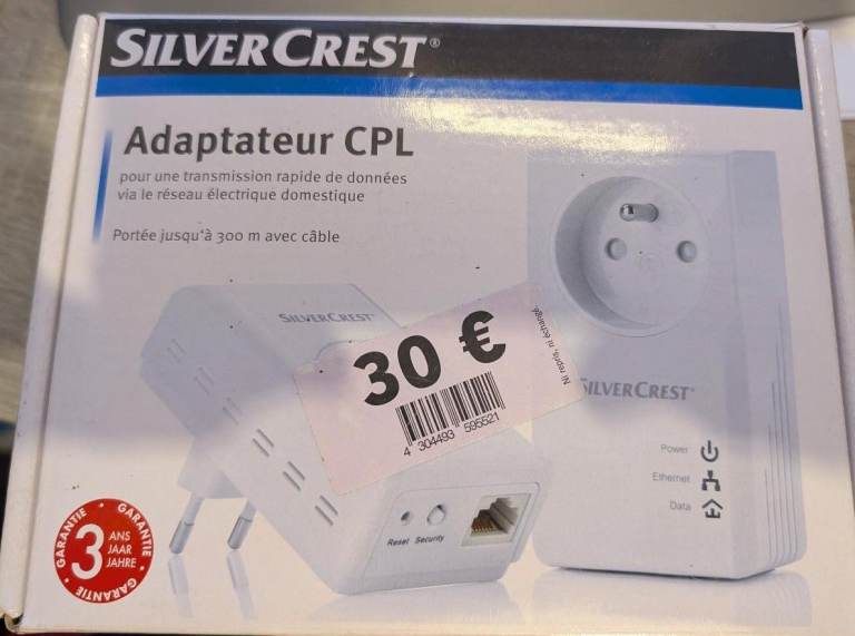 BNIB Silvercrest Powerlan Starter Kit with European Plugs (FRANCE) Ideal for Second Homes etc.