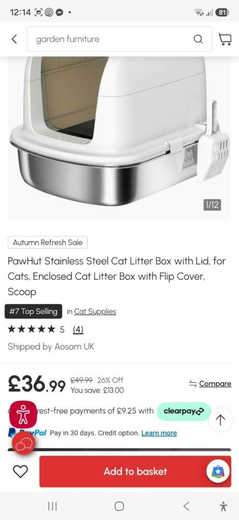 Cat litter tray