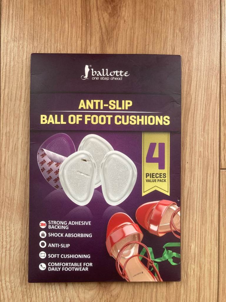 Ballotte Anti-Slip Ball of Foot Cushions (4 pcs) – New & Sealed 