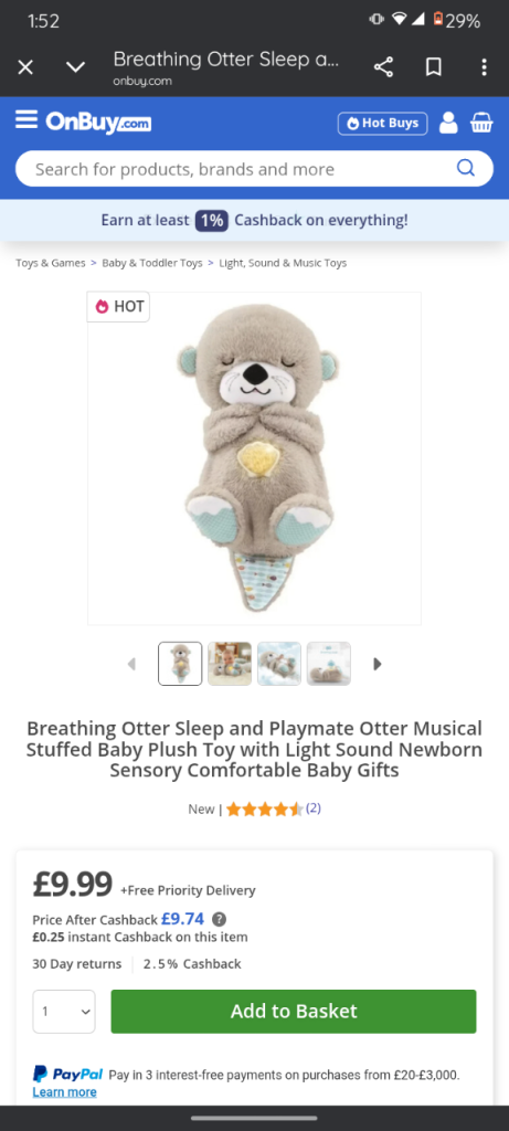 Otter baby toy 