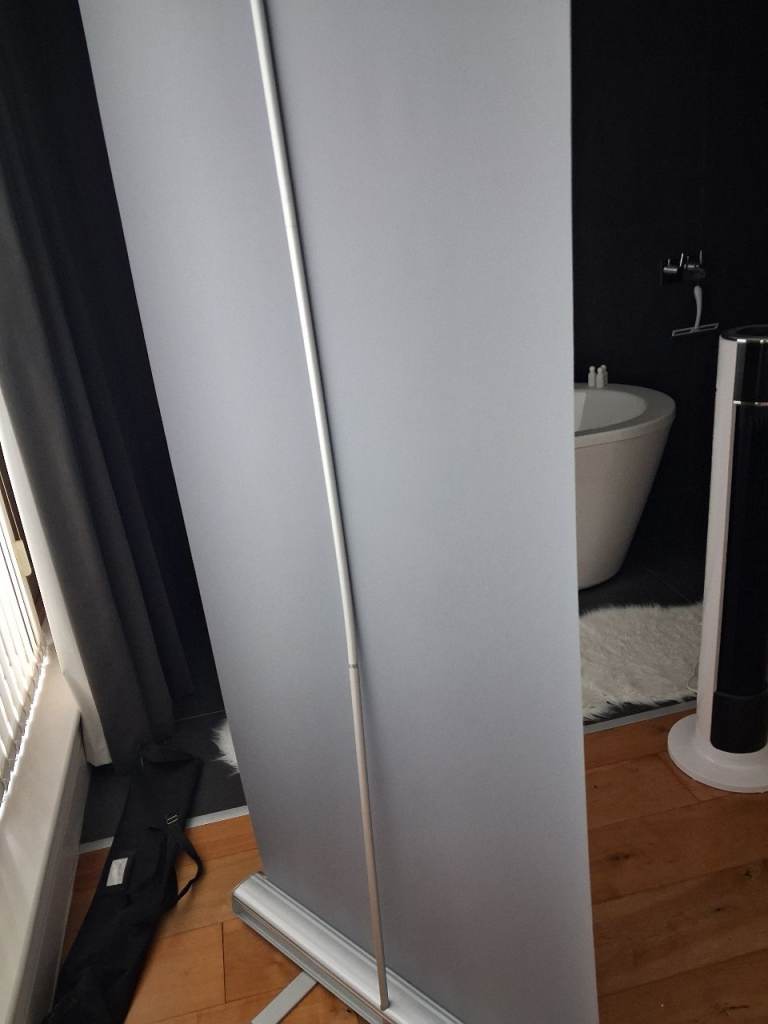 Grey Pull-Up Banner Display Stand – Good Condition