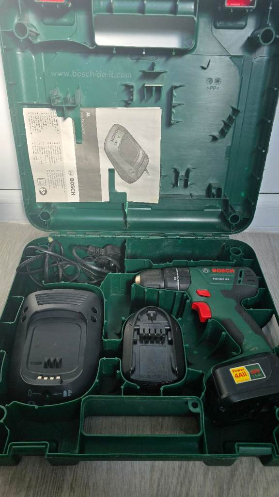 Bosch,PSB 1800 LI-2,Cordless Drill With Two Batteries And Charger, 18v, 1.5Ah 
