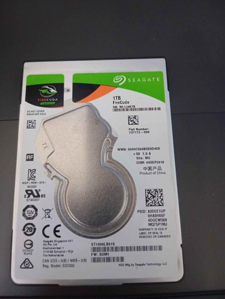Segare FireCuda 1TB Hard Drive 2.5inch 