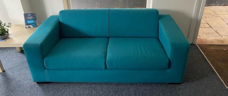 Office sofa, blue. FREE to collect