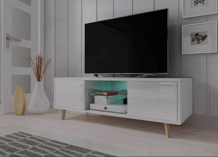 Front white gloss doors tv unit brand new boxed 