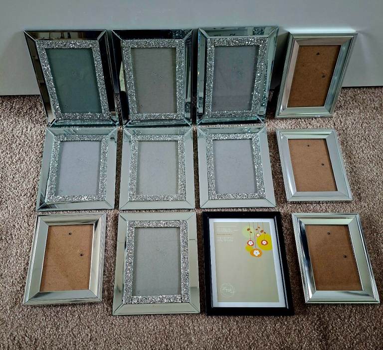Job Lot of 10 Picture Frames – Various Styles, Good Condition