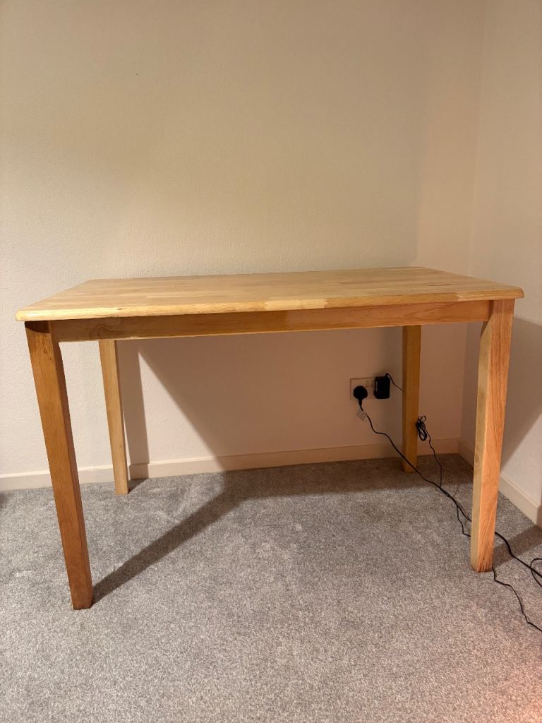 Light Wooden Table and Three Chairs 