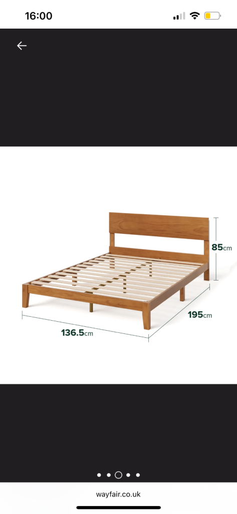 Sade Vintage Wood Bed Frame with Headboard