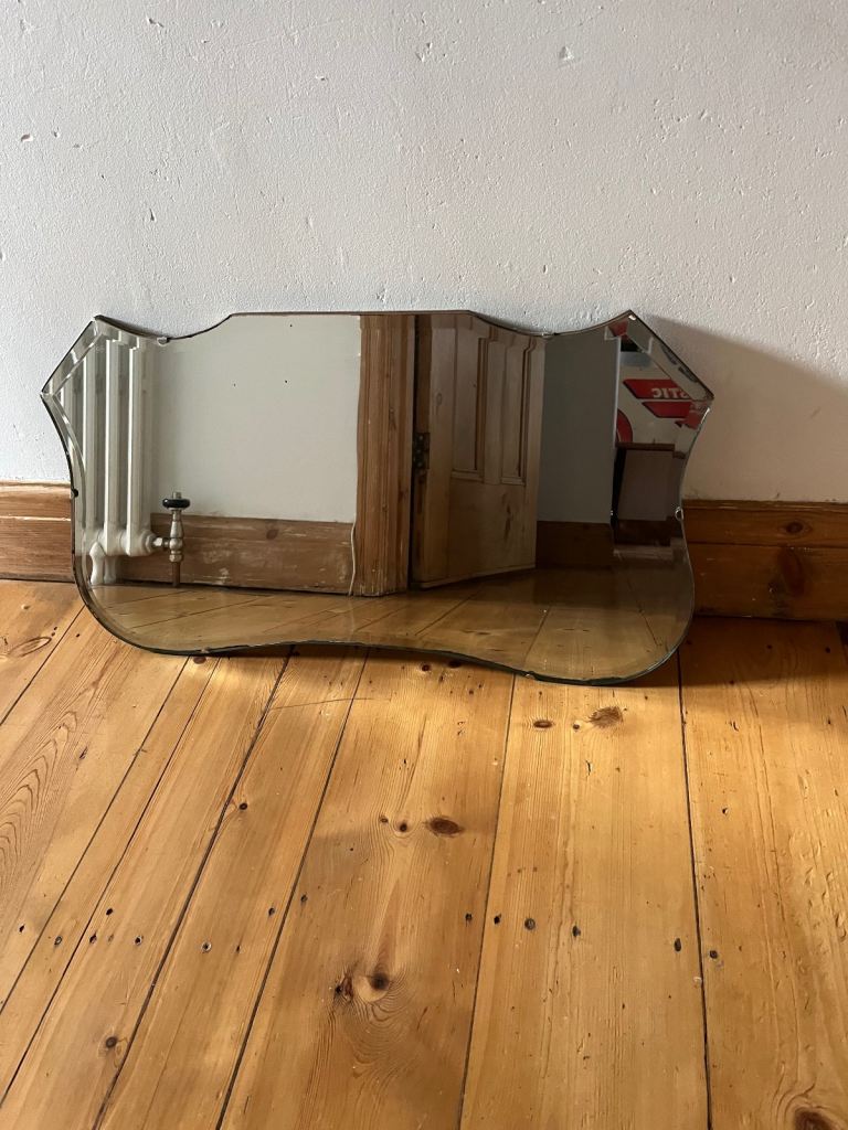 Vintage Beveled Mirror, unusual shape