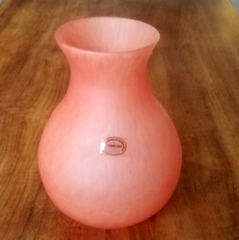 Romblast Red Speckled Glass Vase Hand Made In Romania