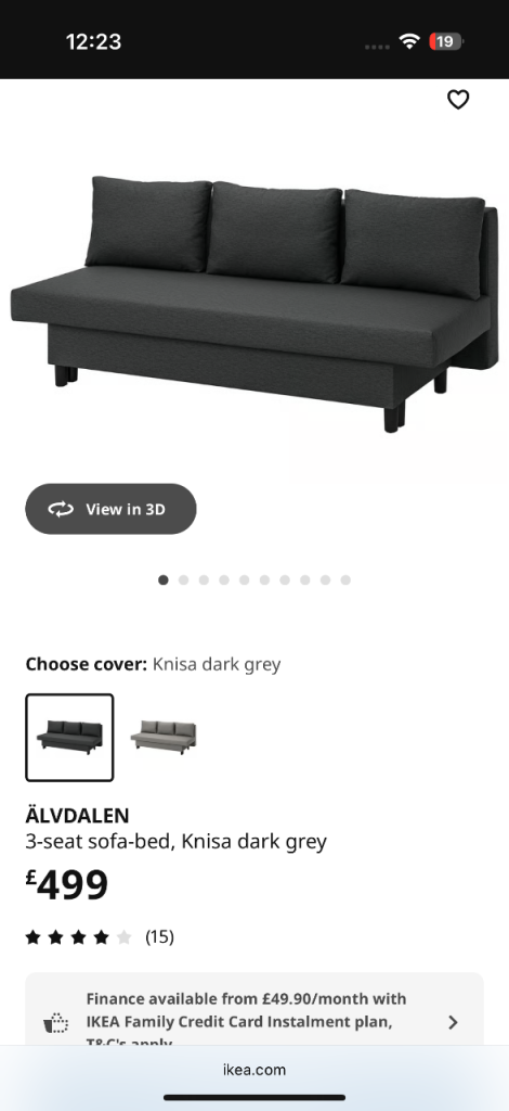IKEA sofa bed with storage 