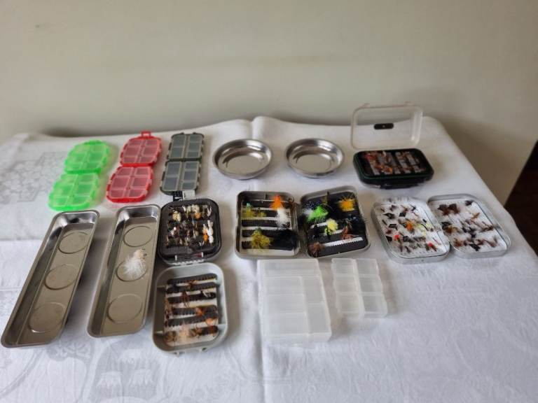 Large Collection of Fishing Flies & Lures with Tackle Boxes
