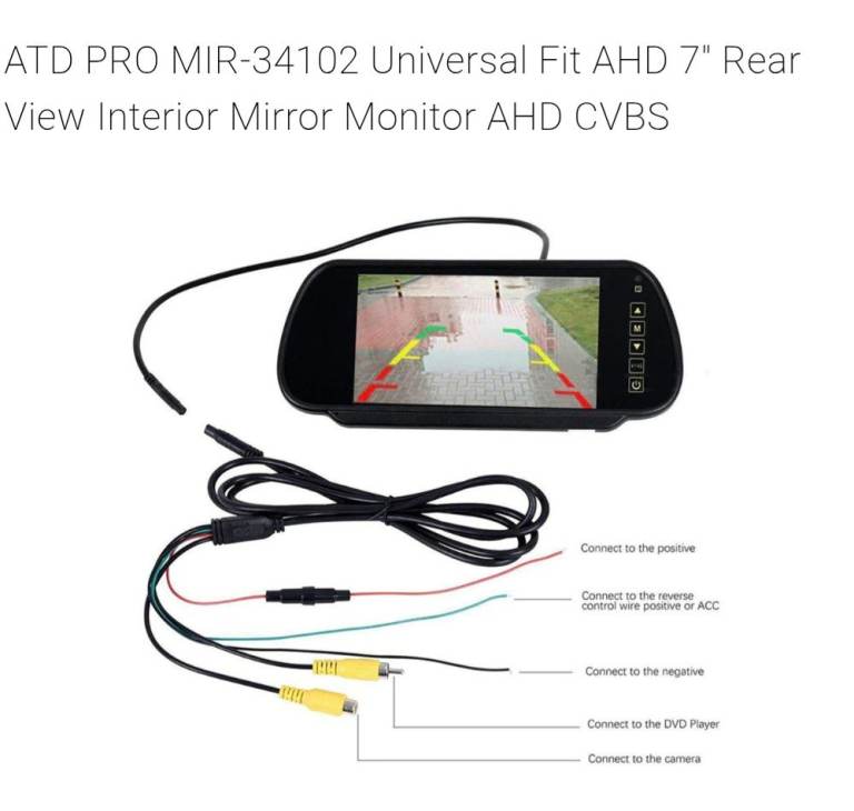 Rear view Camera Mirror Camera Van Campervan Truck Like Wolfbox