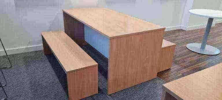 Wooden Dining Table and Benches Set – Good Condition