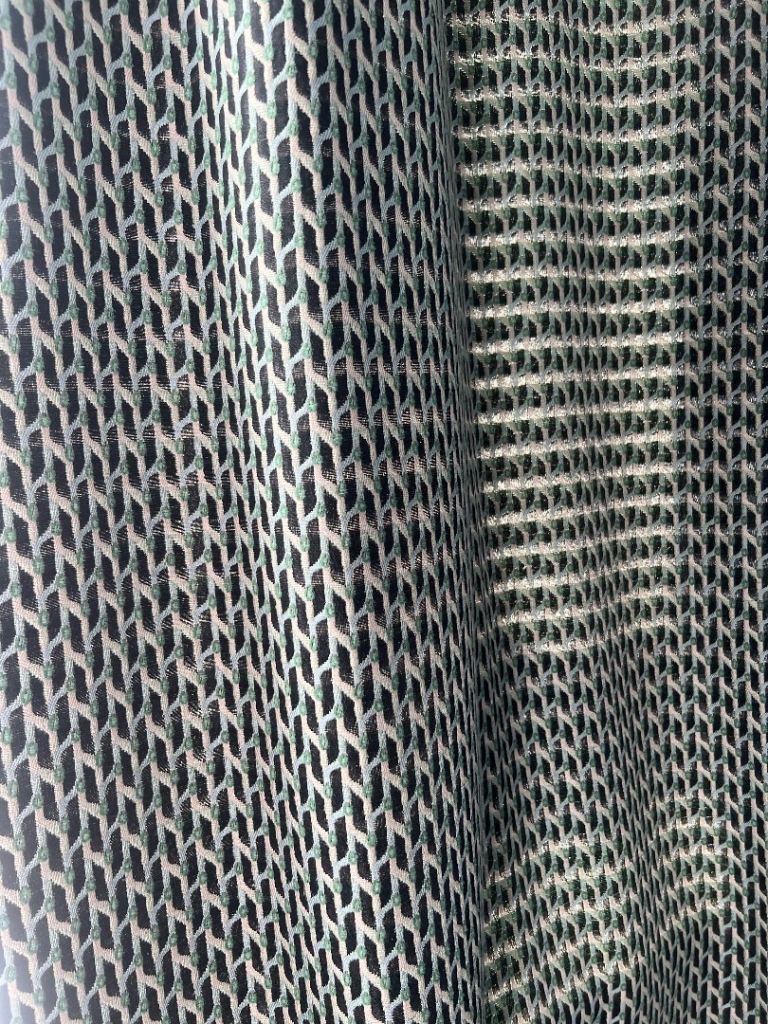 Habitat Mono geo jacquard green curtains