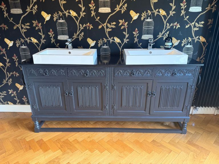 Bespoke double wash hand basin unit