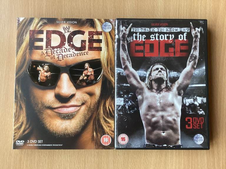 Lot of 2 WWE EDGE 3-Disc DVD Box Sets adam copeland, rated r superstar, aew wrestling