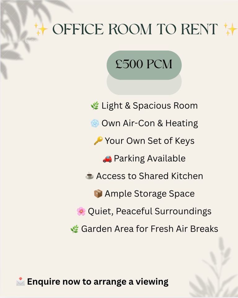 Spacious , bright and quiet office to rent 