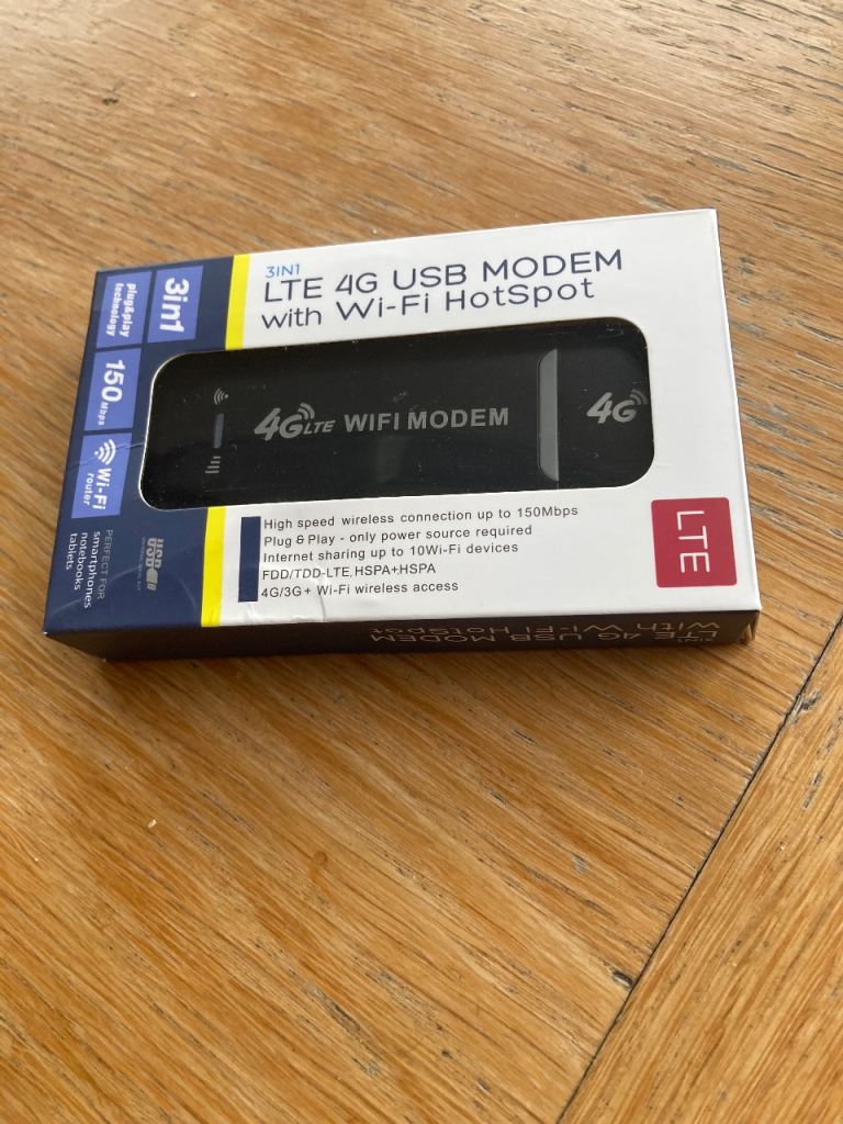 New 4G LTE USB Modem with Wi-Fi Hotspot – 3-in-1 Functionality